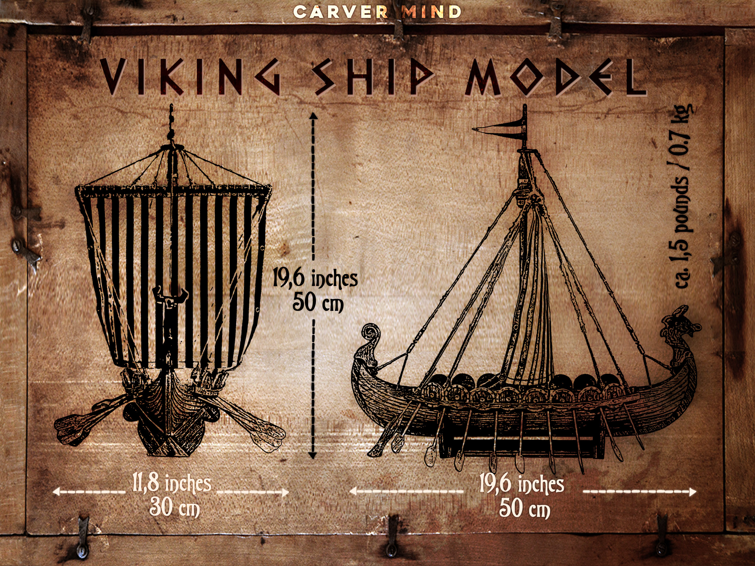 Viking ship model size